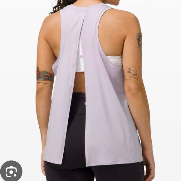 Lululemon purple all tied up open back tank size M - Picture 3 of 11
